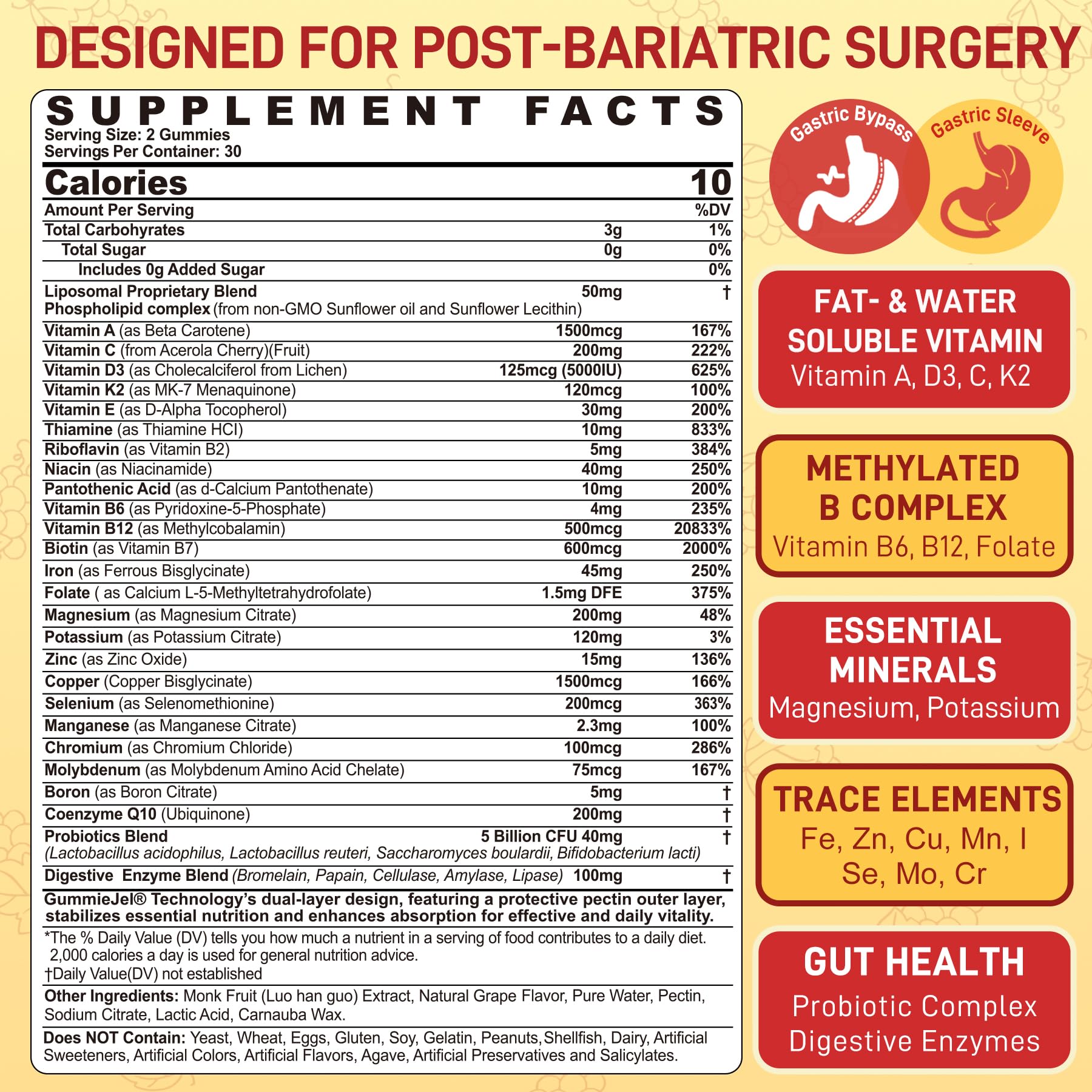 Nextdia bariatric multivitamin gummies close-up with berry flavor for easy daily use.