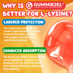 Sugar-free monk fruit sweetness shown with Nextdia L-Lysine gummies.