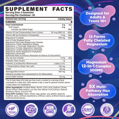 Nextdia Magnesium 12-in-1 Complex label close-up emphasizing absorption.