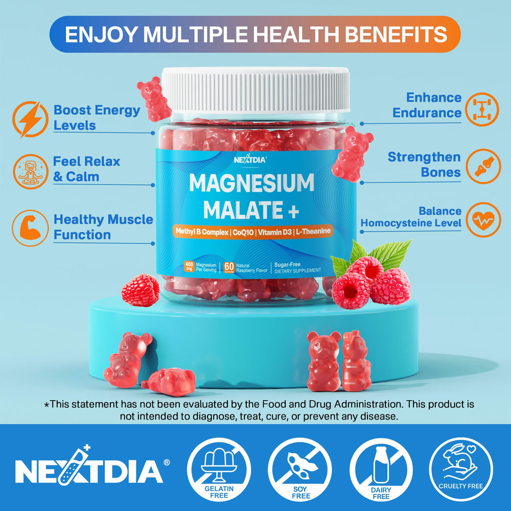 Nextdia gummies with CoQ10 visualization for potential energy support.
