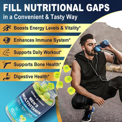 Nextdia methylated multivitamin for men gummies pouring scene implies convenient daily dose.
