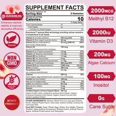 Nextdia methylated women's multivitamin gummies label; clear vegan, sugar-free ingredients highlighted.