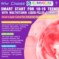 Nextdia multivitamin filled gummies teen backpack scene reflects daily wellness routine.