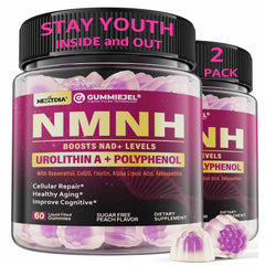 Nextdia NMNH gummies with peach flavor for daily antioxidant support