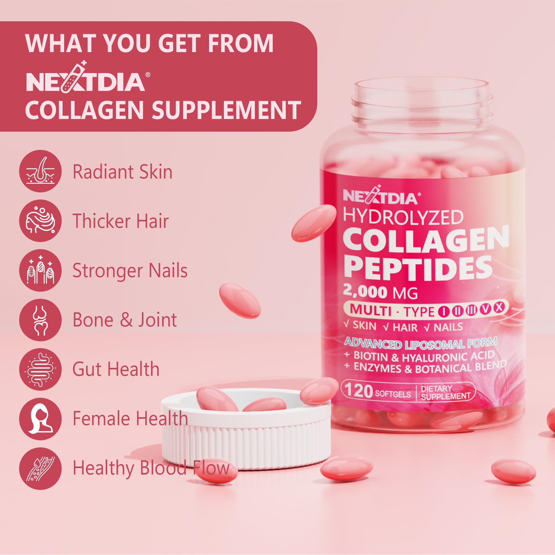 Nextdia non-GMO natural softgels packaging