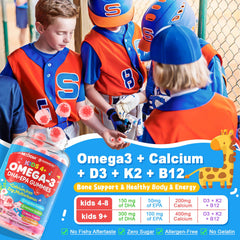 Nextdia Omega 3 kids gummies calcium and D3 with K2 for bones