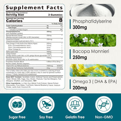 Nextdia phosphatidylserine gummies pack front highlights 2-pack value.