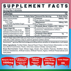 Nextdia probiotic-prebiotic-postbiotic gummies showing peach center for microbiota balance