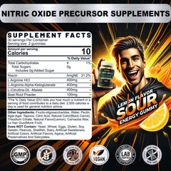 Nextdia Sugar Free L Arginine Gummies nutrition facts label for planning daily use.