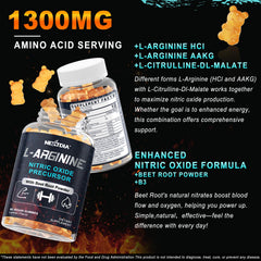 Nextdia Sugar Free L Arginine Gummies vegan badge highlights plant-based option.