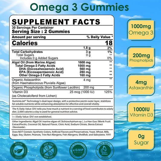 Nextdia omega3 gummies outer shell stabilizes nutrients and texture