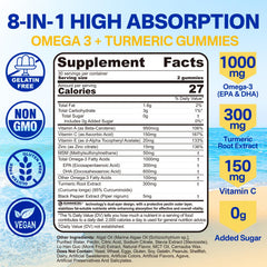 Nextdia vegan omega-3 gummies pack back panel highlighting ingredients for mobility and focus