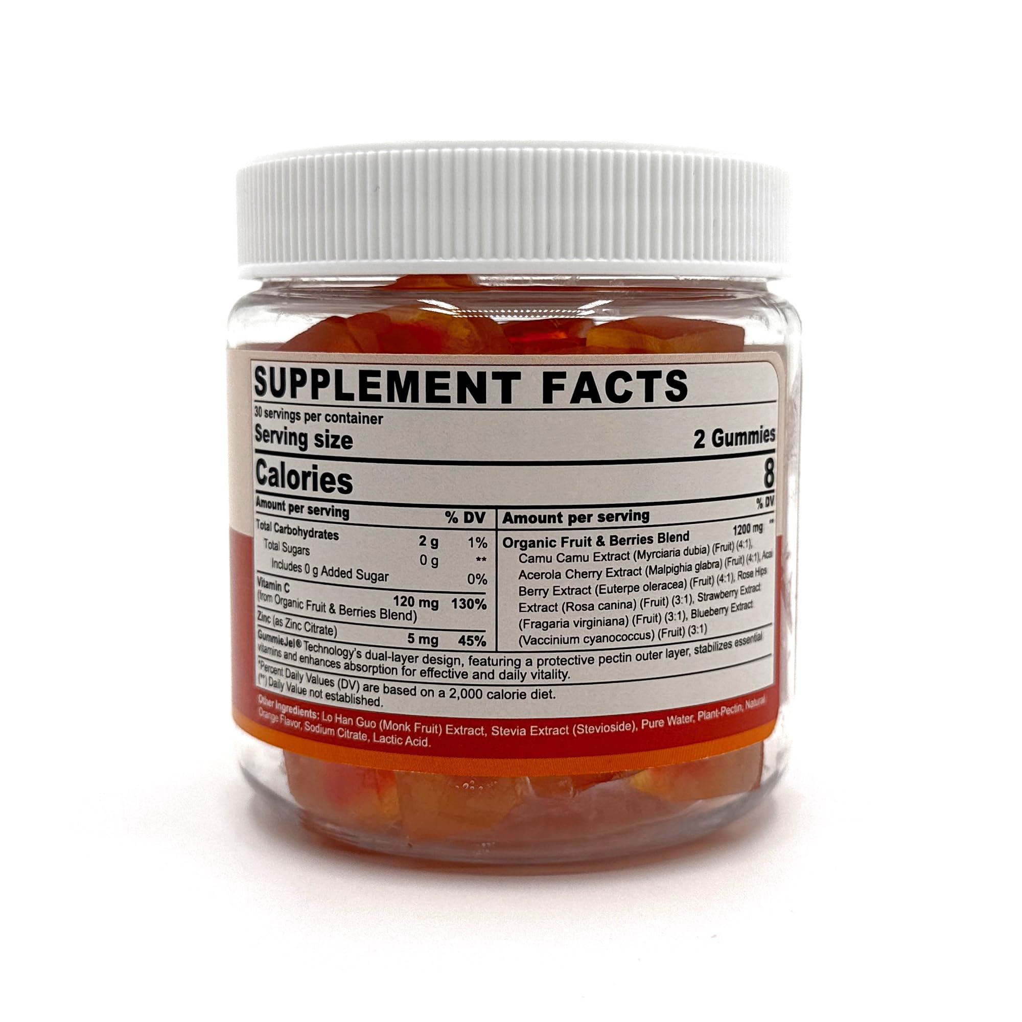 Allergen free label on Nextdia Vitamin C Gummies emphasizing purity