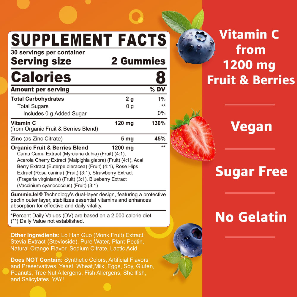 Nextdia Vitamin C Gummies close up orange flavored chewy texture