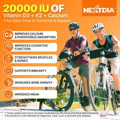 Calcium citrate ingredient in Nextdia D3 K2 for efficient absorption.