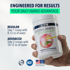 NF Sports Natural Amino glass with ready-to-drink mix after workout.