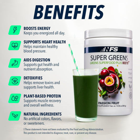 NF Sports Super Greens green powder dispense highlights on-the-go nutrition with easy servings