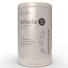 NFOCUS HEALTH Whole5 tub front highlights five whole foods for daily antioxidant support.