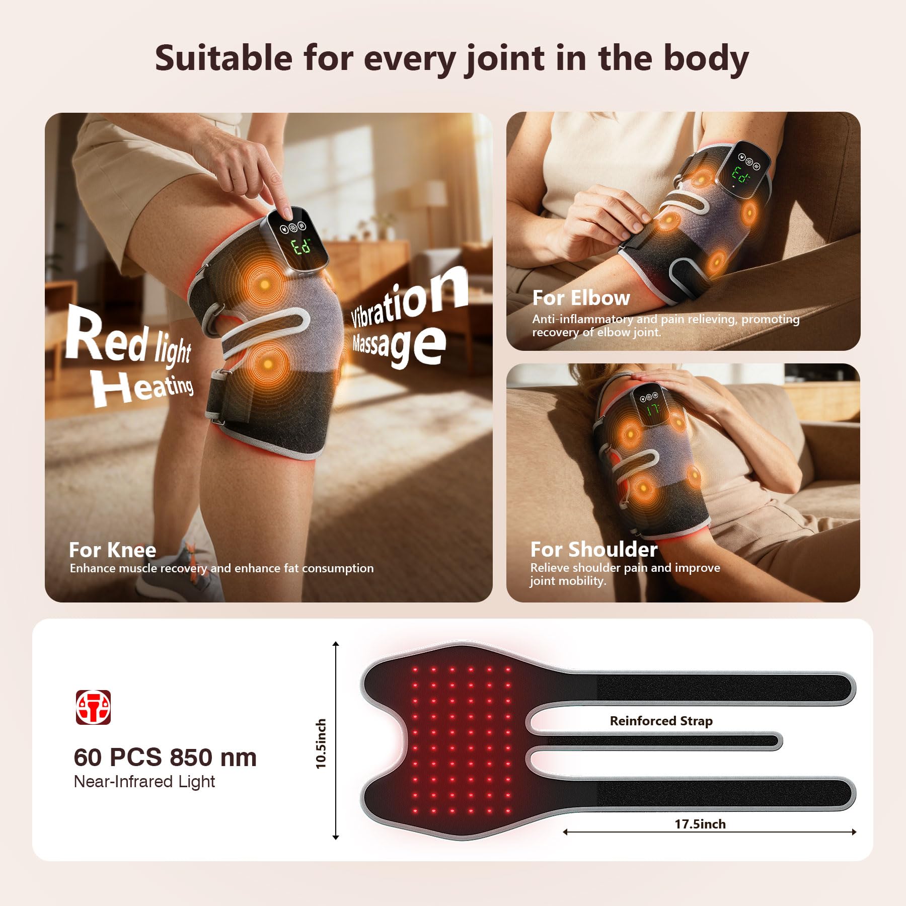NGCES portable knee massager designed for home or office use.