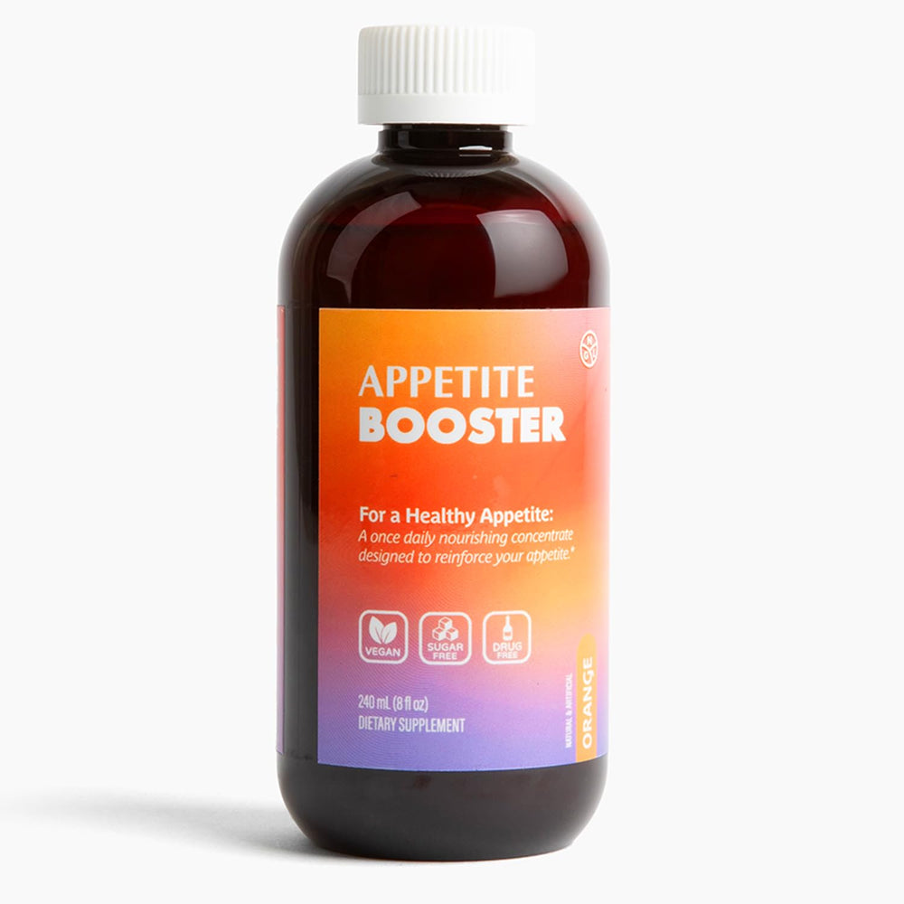 NGL Appetite Booster bottle front shows convenient weight support option
