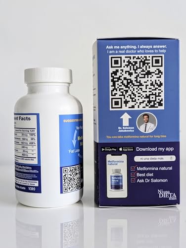 Ni una dieta más METFORMINA Natural label shown for clear dosage tracking.