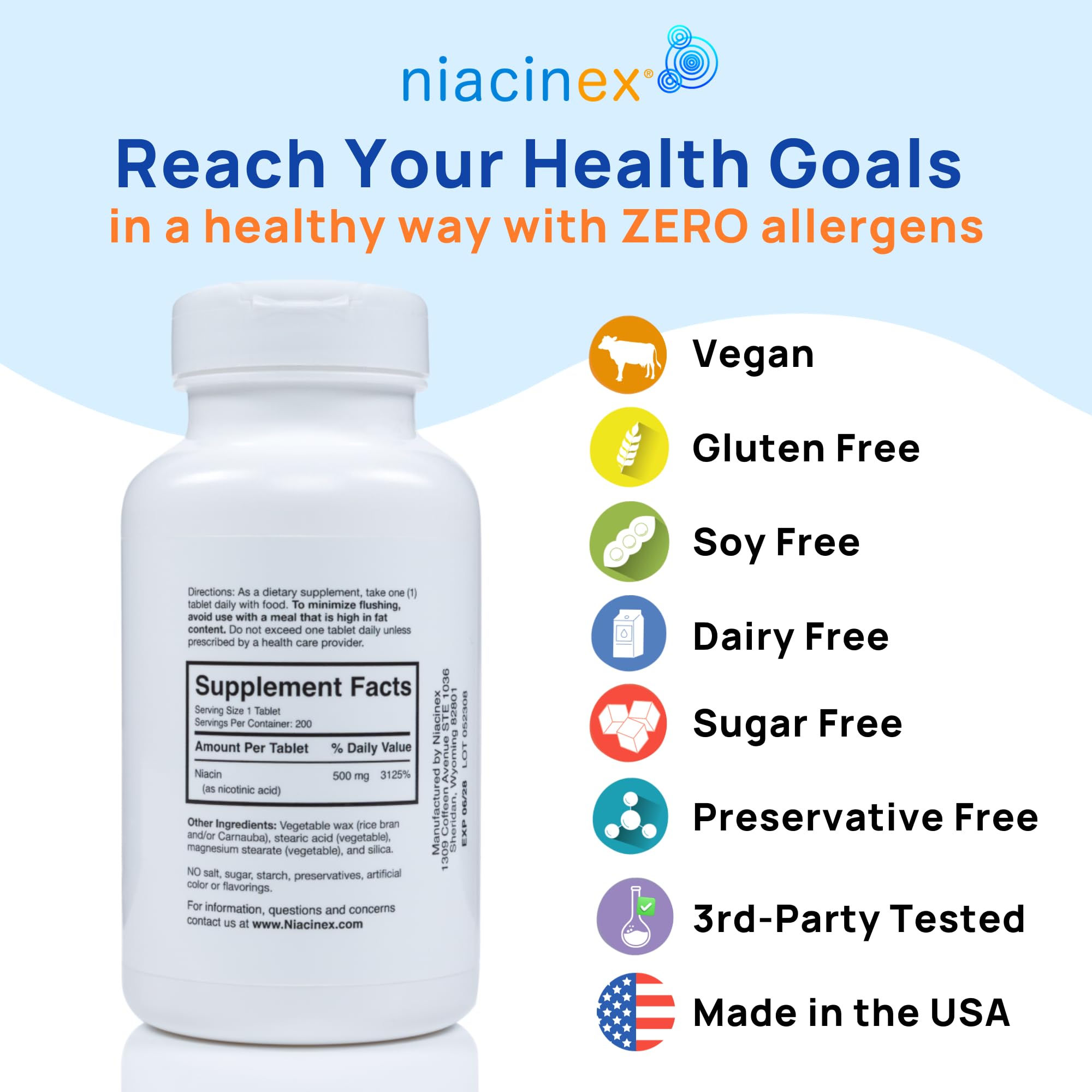Niacinex bottle with CoA certificate signals third-party verification