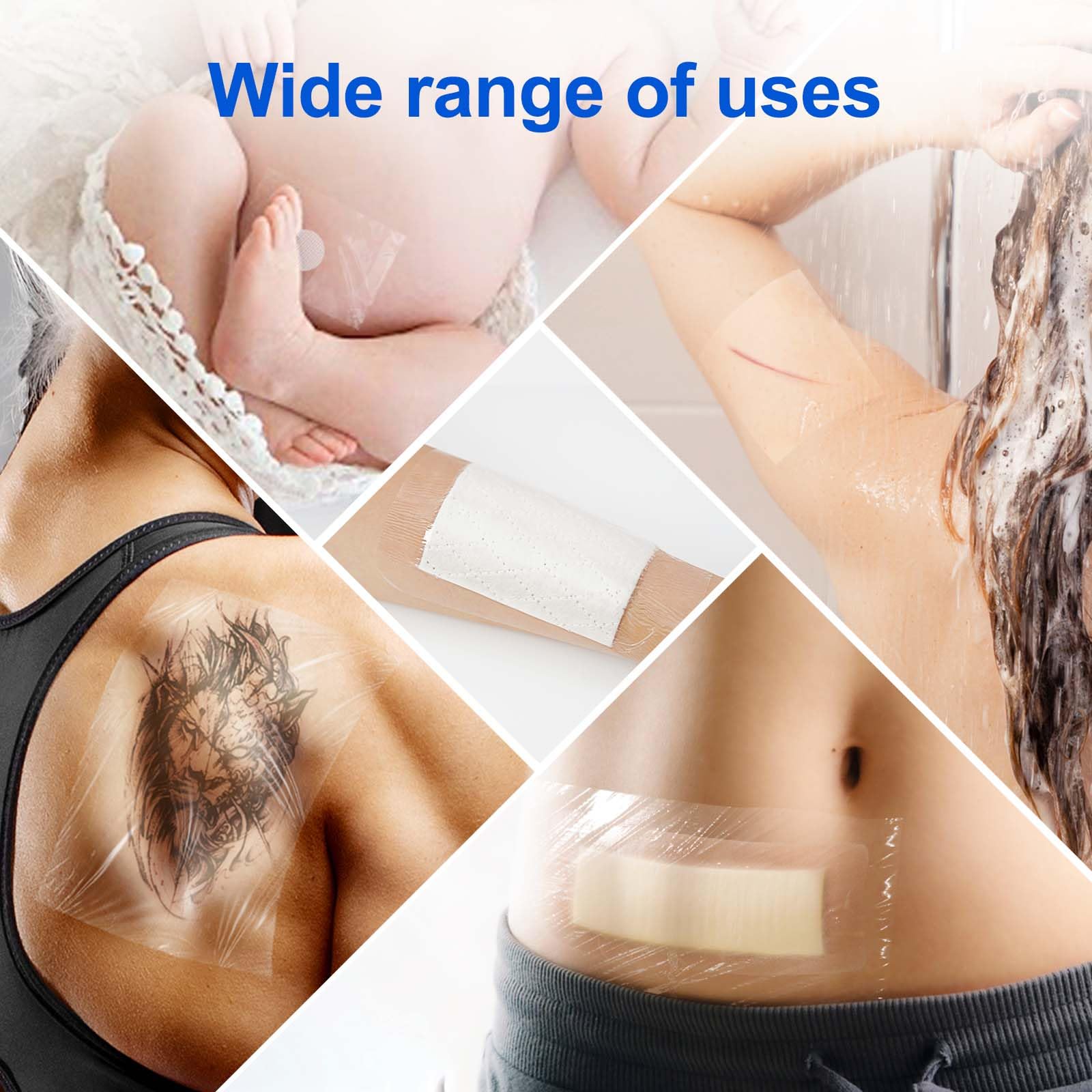 Niceful hypoallergenic film dressing uses latex-free material to reduce skin irritation.