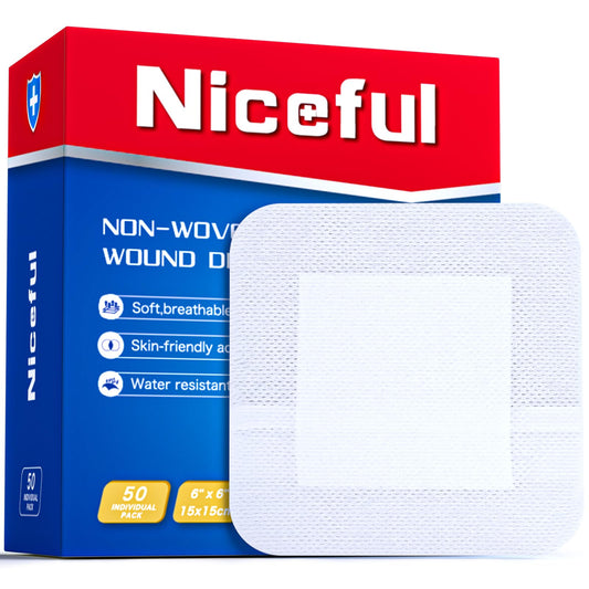 Niceful island dressing 6x6 water-resistant cover protects wounds.