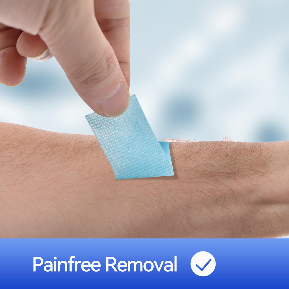 Niceful silicone medical tape uses waterproof non-woven fabric, staying in place during activity.