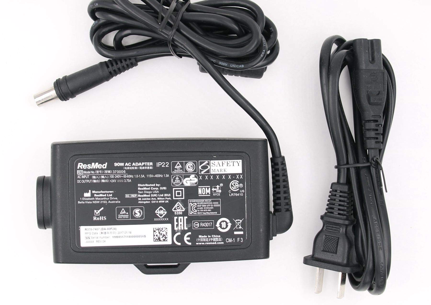 Nicer-S label-side view shows clear safety certifications and model compatibility.