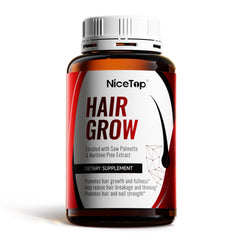 Nicetop Hair Growth Supplement bottle with veggie capsules for hair support