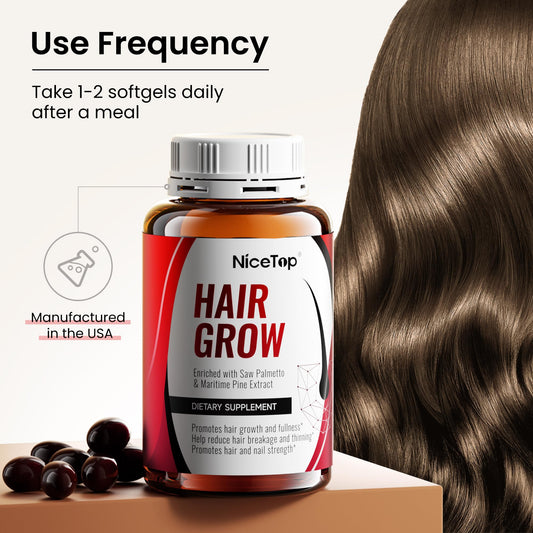 Nicetop capsules close-up with saw palmetto and minerals