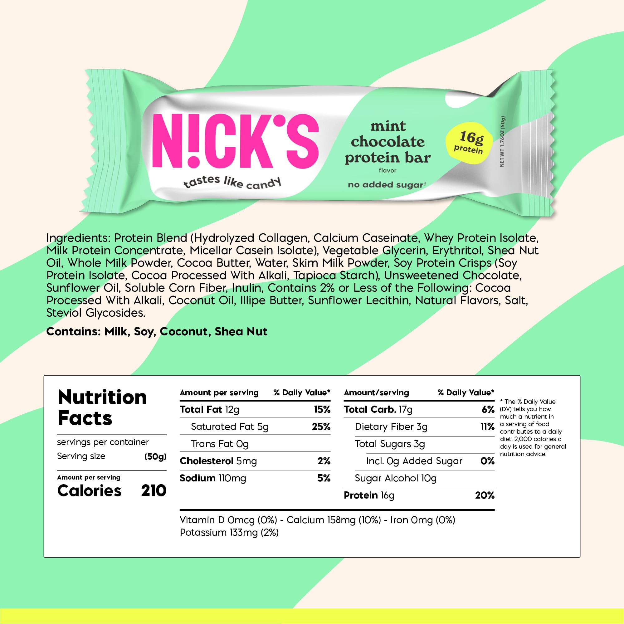 NICK'S Mint Chocolate closeup shows creamy texture and bold flavor in each bite.