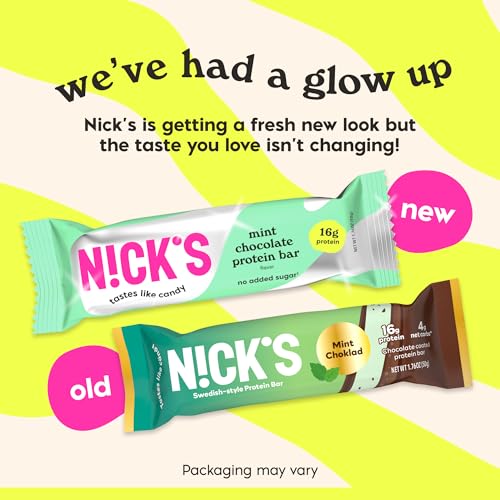 NICK'S Mint Chocolate bar wrapped for quick, convenient, low carb snacking.