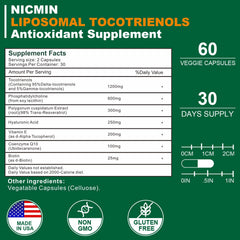 NICMIN liposomal tocotrienols diagram illustrating enhanced absorption technology