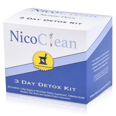 NICOCLEAN detox kit packaging shown for easy at-home planning.