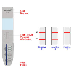 NICOTESTS Saliva Nicotine Test 5-Pack storage case keeps components organized and protected.