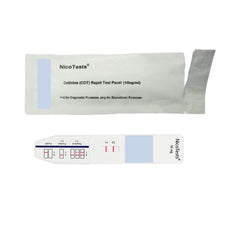 NICOTESTS test kit front view with simple usage guide.