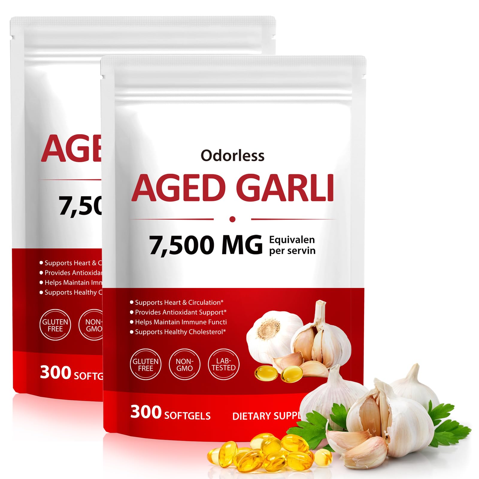 NIFEISHI aged garlic extract bottle-front shows odorless daily wellness support