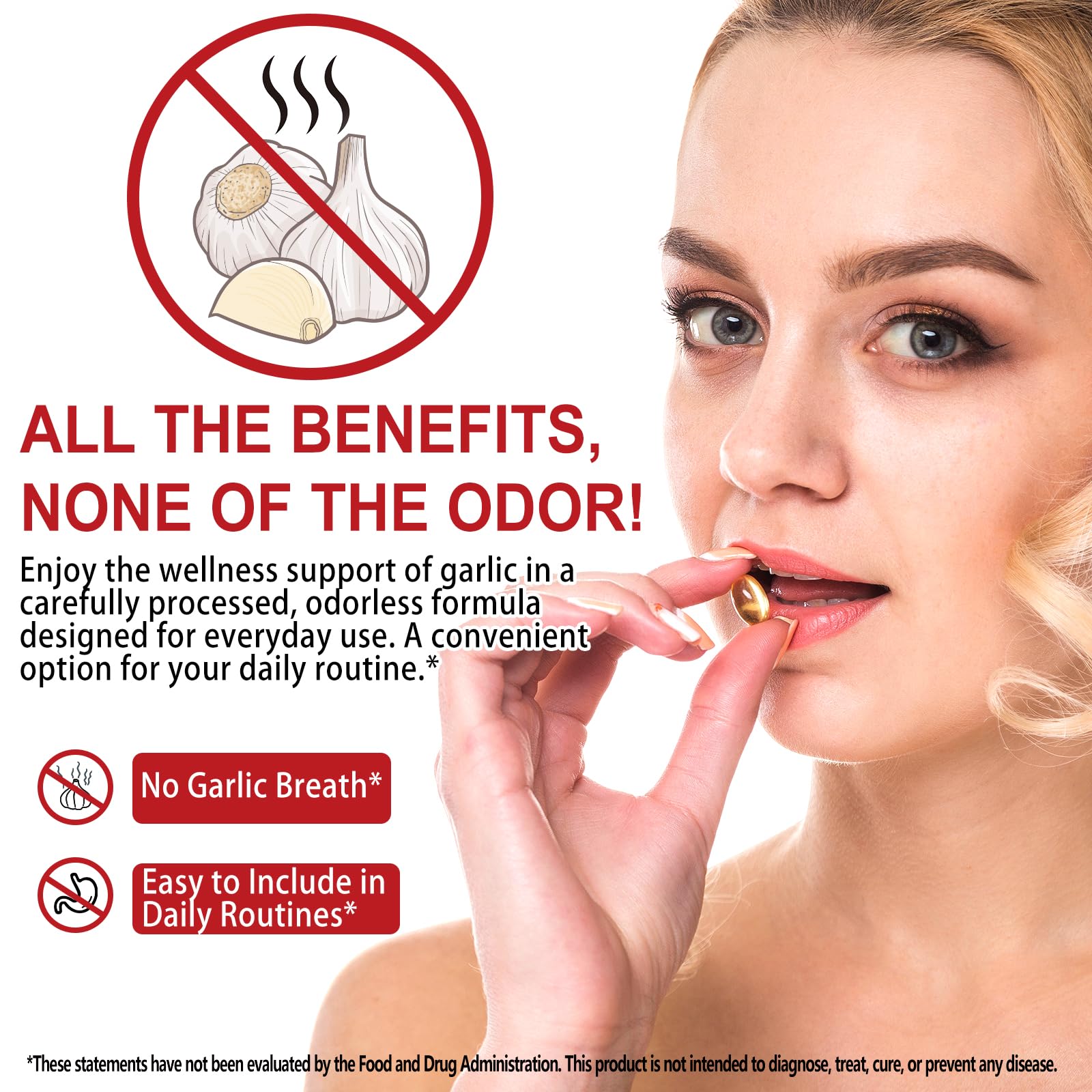 NIFEISHI softgels closeup highlights odorless formula gentle on digestion