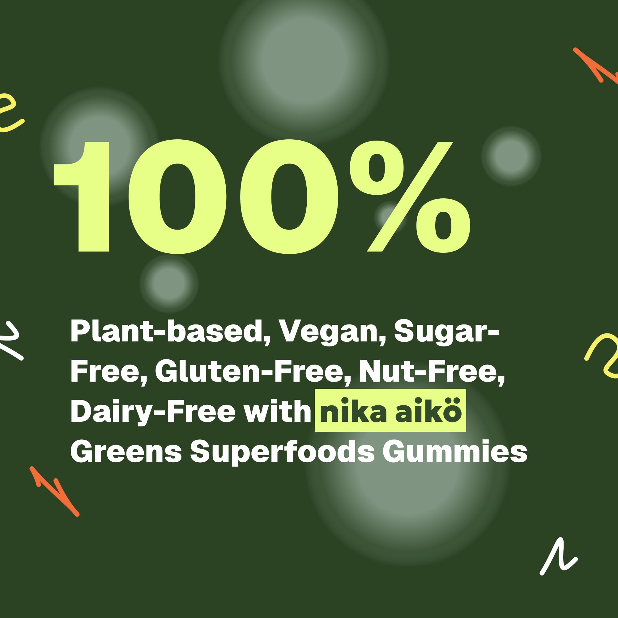 Nika Aiko Greens Gummies spirulina and chlorella blend