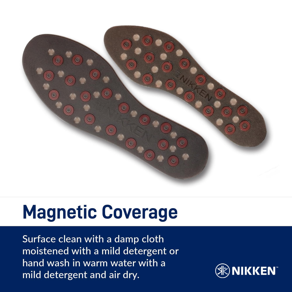 Nikken Kenko mStrides insoles magnetic coverage enhances overall foot support.