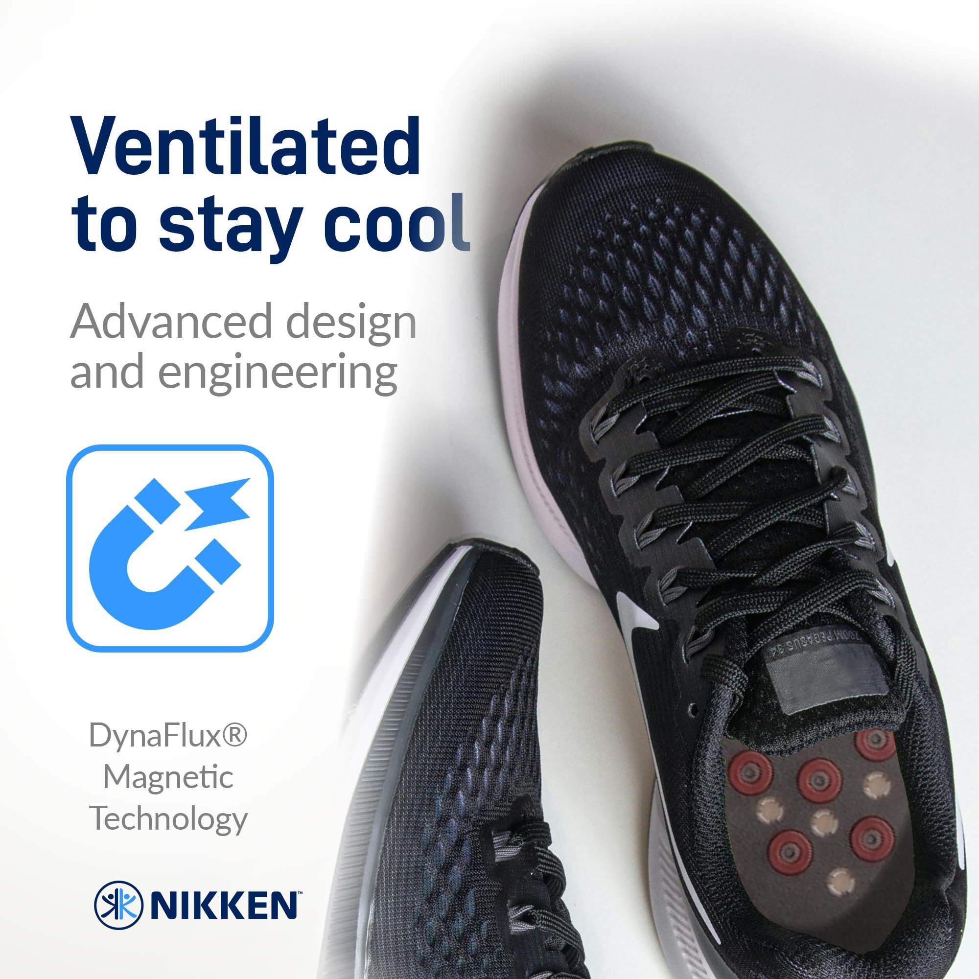 Nikken Kenko mStrides insoles moisture-resistant surface helps maintain hygiene.