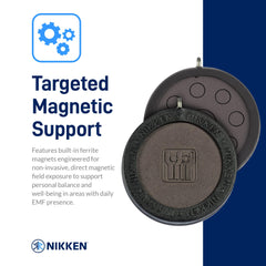 Nikken Kenko PowerChip Black dynaflux technology close-up, illustrating full magnetic field distribution.