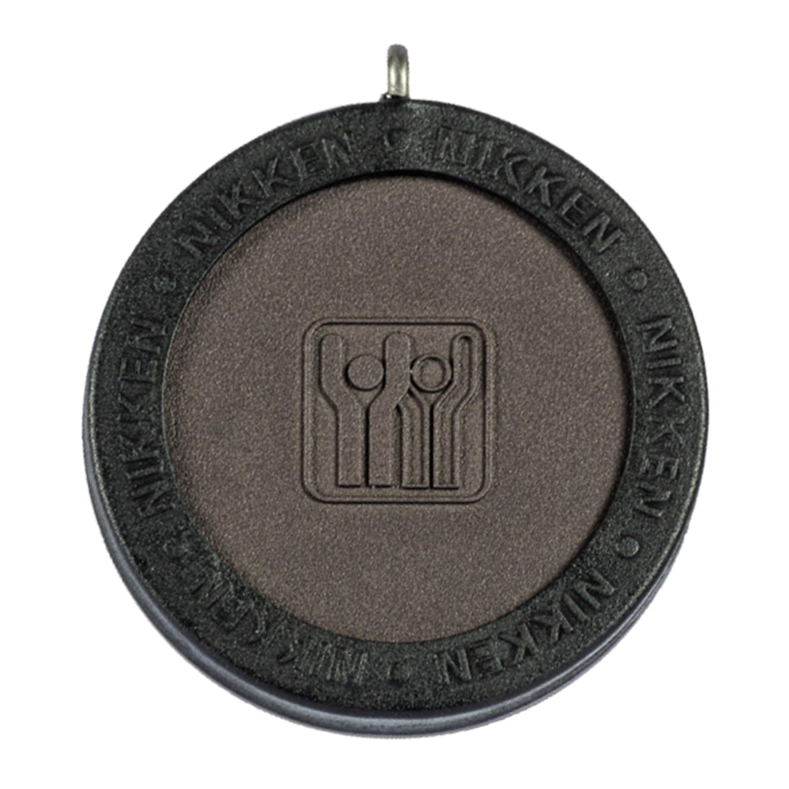 Nikken Kenko PowerChip Black front view, compact magnetic chip for daily wear.