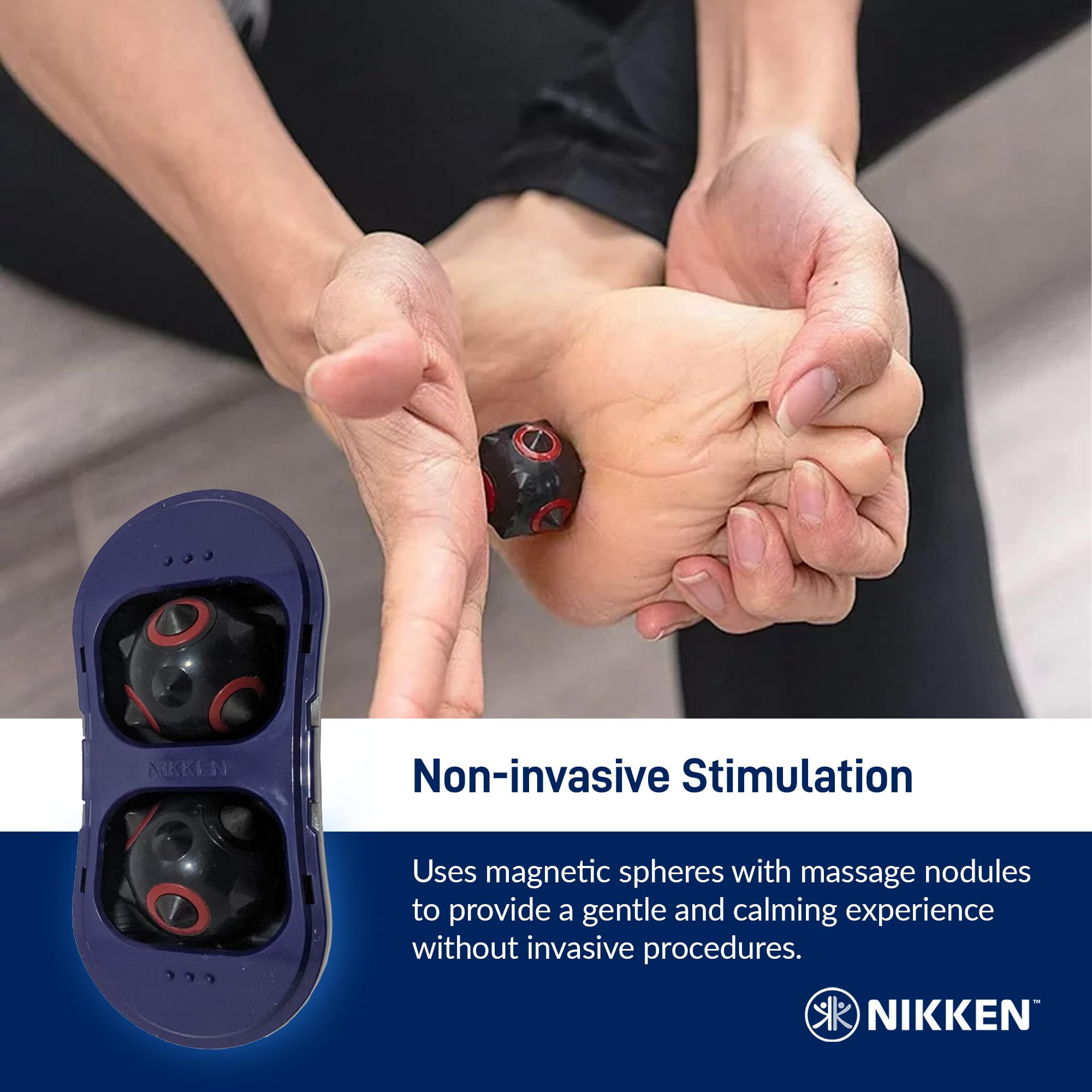Nikken MagDuo compact design with case enables travel-friendly use.