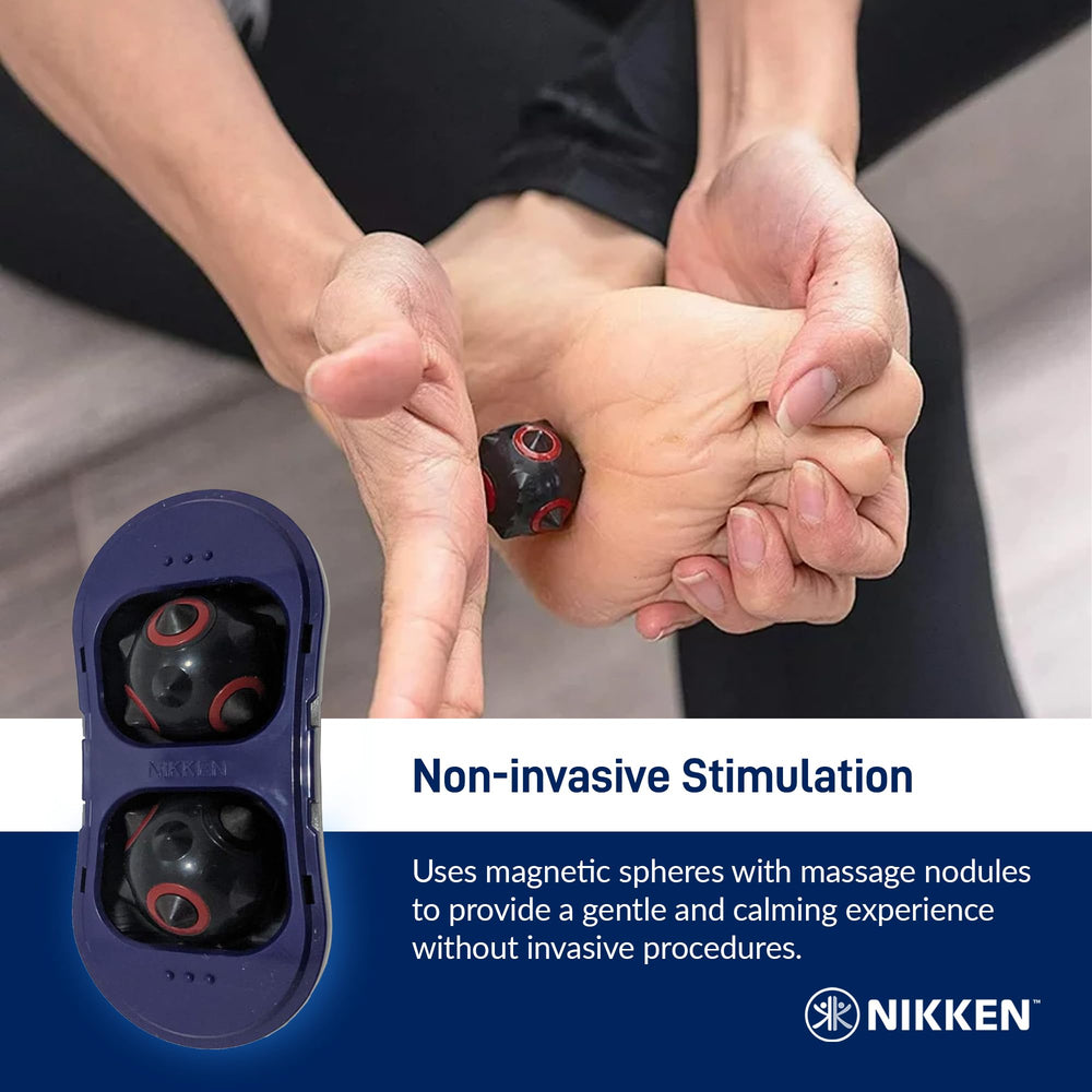Nikken MagDuo compact design with case enables travel-friendly use.