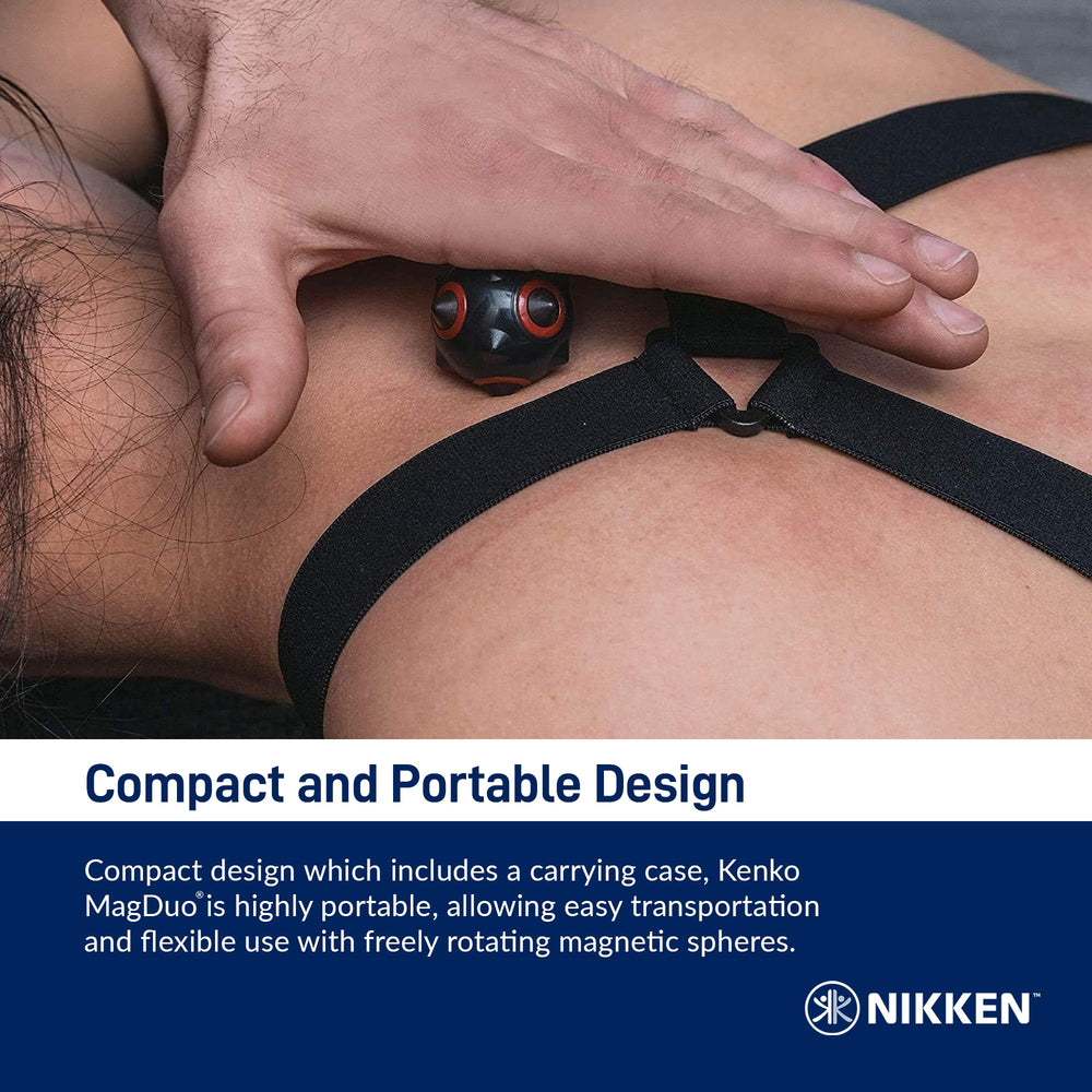 Nikken MagDuo on-the-go relief for fatigue after activities.
