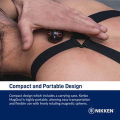 Nikken MagDuo on-the-go relief for fatigue after activities.