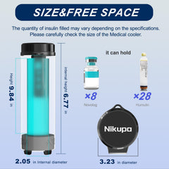 Spacious interior of Nikupa cooler organized for pens and vials